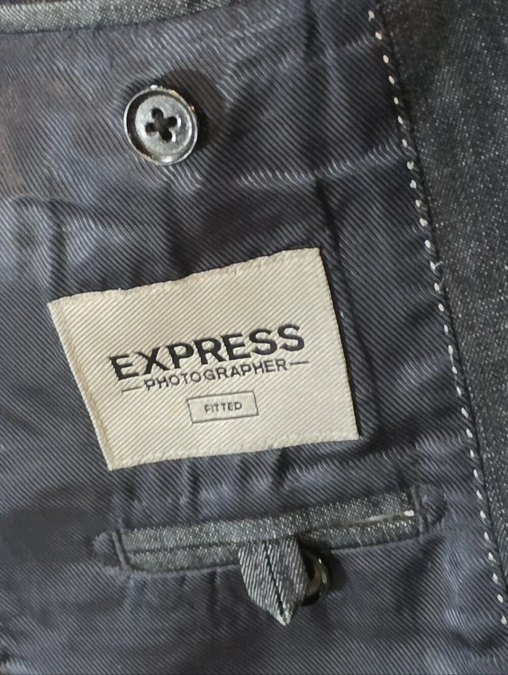 Express Men's Photographer fitted blazer jacket 36 Short